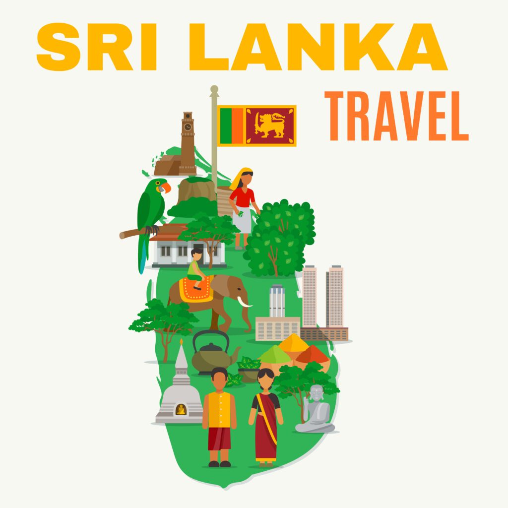 sri lanka flat illustration